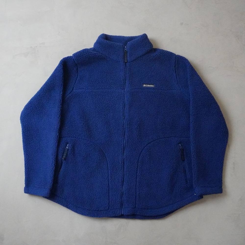 Columbia Sherpa Fleece Jacket XXL Mens Blue Full Zip XL0967 Outdoor Casual